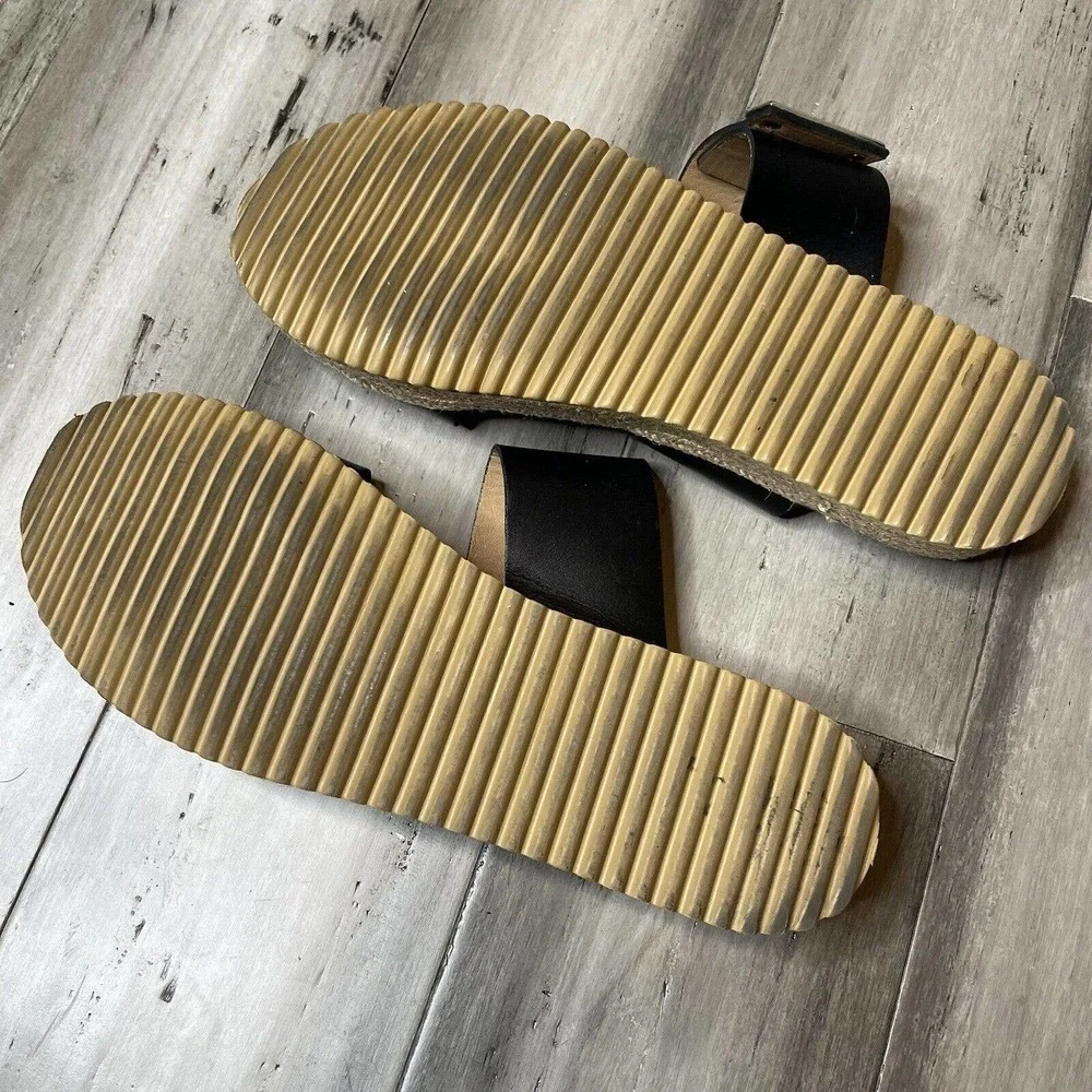 Aquatalia Mae Water Resistant Espadrille Slide Sandal Women's Black Size 9
